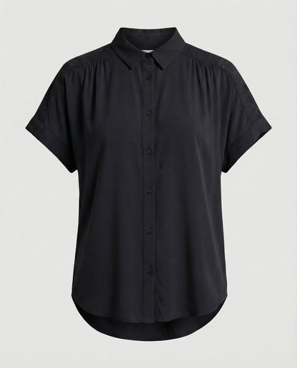 Damen Blusentop Kurzarm Häkel Top Sommer
