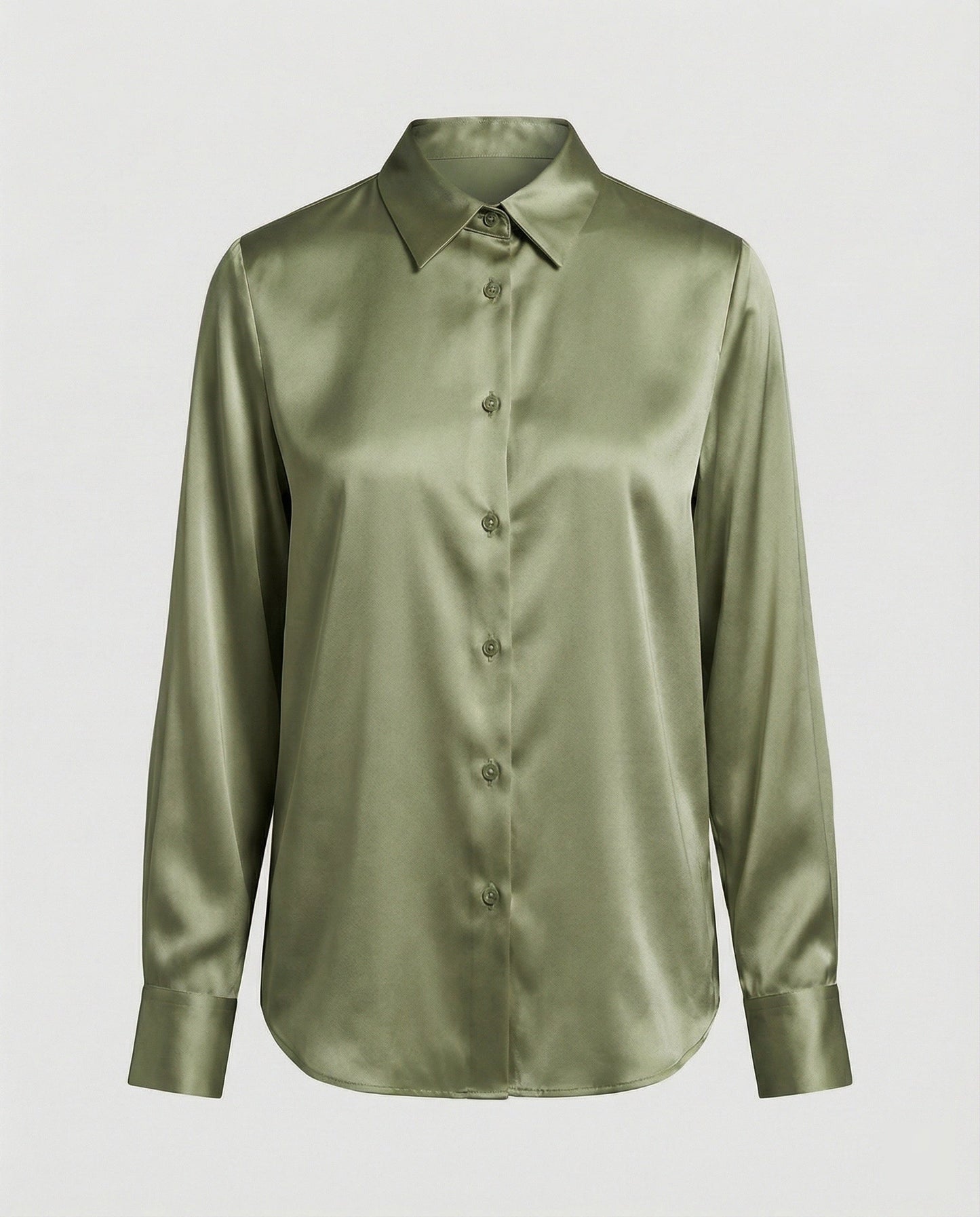 Damen Bluse Satin Elegant Lockerer Schnitt
