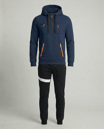 Herren Sportset Hoodie Jogginghose Grau Komfort