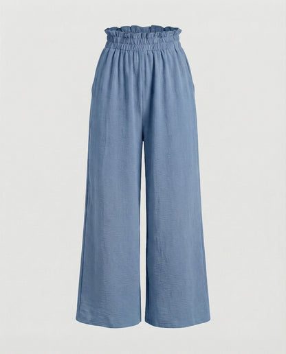 Damen Hosen Weite Bein Culotte Elastisch Bequem