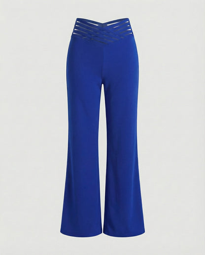 Damen Palazzo-Hose Weit Bequem Mit Cut-Outs Trendy