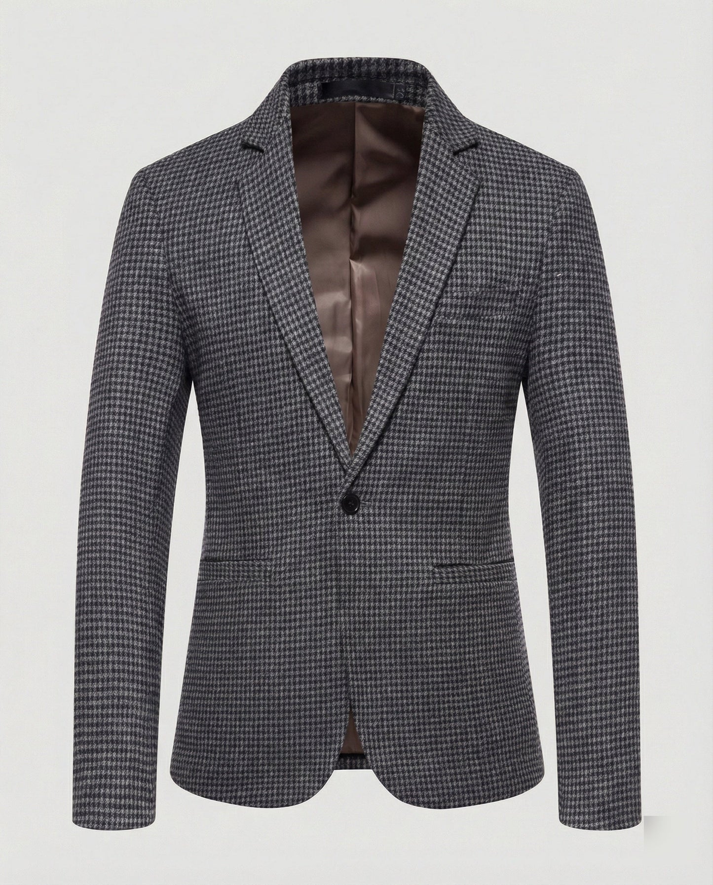 Herren Blazer Kariert Slim Fit Modern