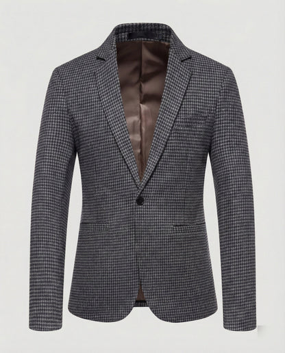 Herren Blazer Kariert Slim Fit Modern