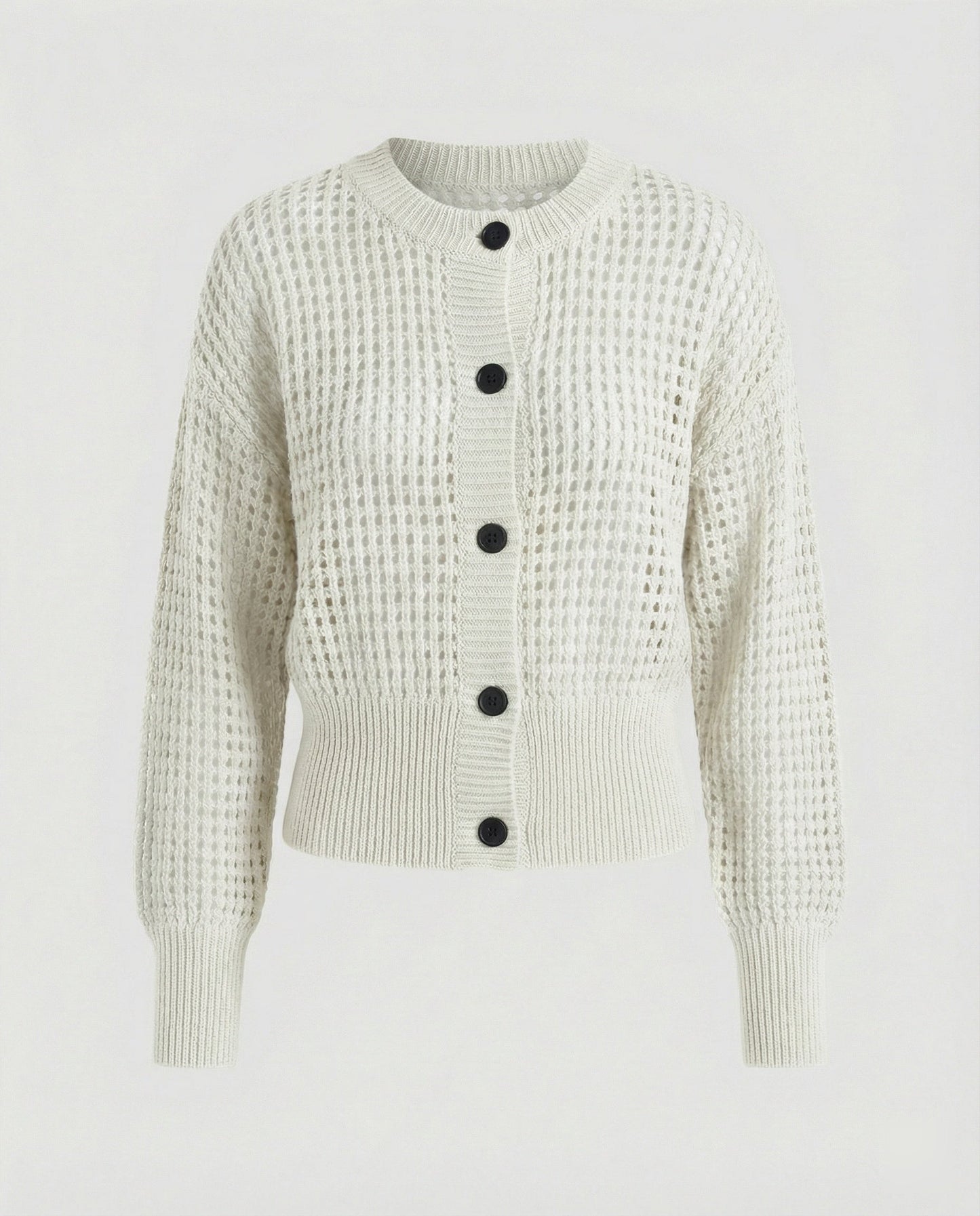 Damen Cardigan Strick Großkaros Luftig Modern