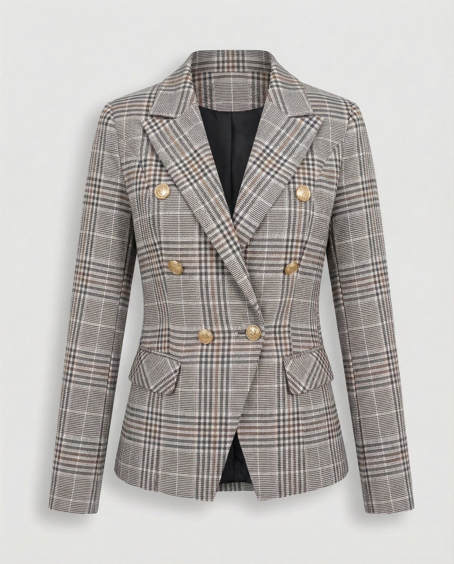 Damen Blazer Karierter Moderner Business Stil