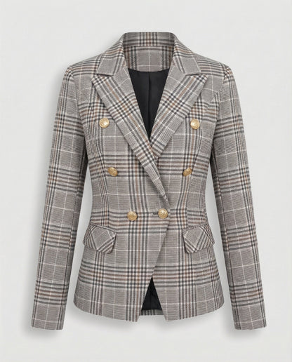 Damen Blazer Karierter Moderner Business Stil