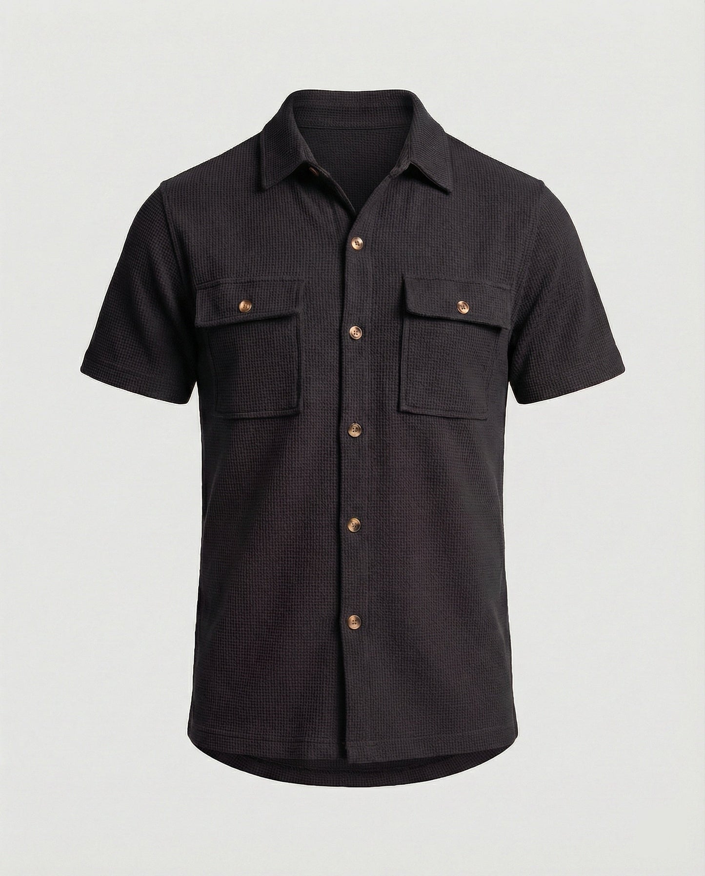 Herren Hemd Kurzarm Strukturstoff Modern