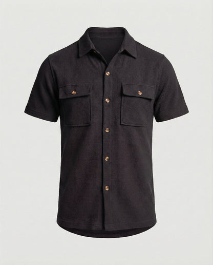 Herren Hemd Kurzarm Strukturstoff Modern