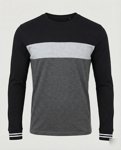 Herren Langarmshirt Sportlich Bequem Modern