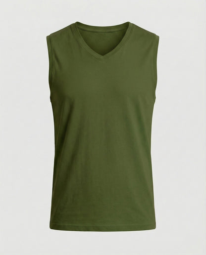Herren Tanktop Ärmellos Stretch V-Ausschnitt Sportlich