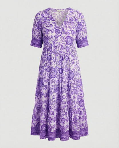 Damen Maxikleid Blumenmuster Sommerkleid Lang