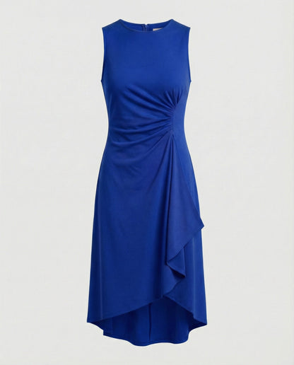 Damen Wickelkleid Ärmellos Asymmetrisch Elegant - BerlinGlamour