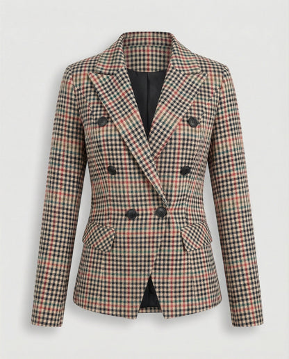 Damen Blazer Karierter Moderner Business Stil