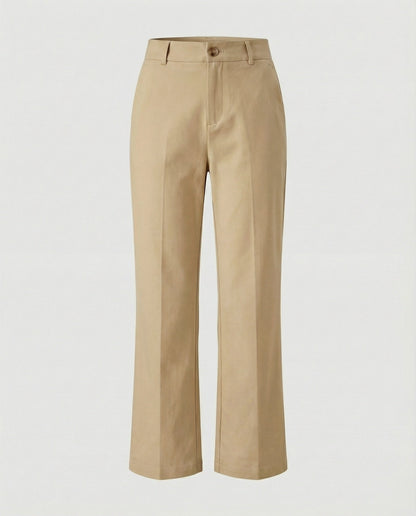 Damen Stoffhose High Waist Elegant Weite Bein