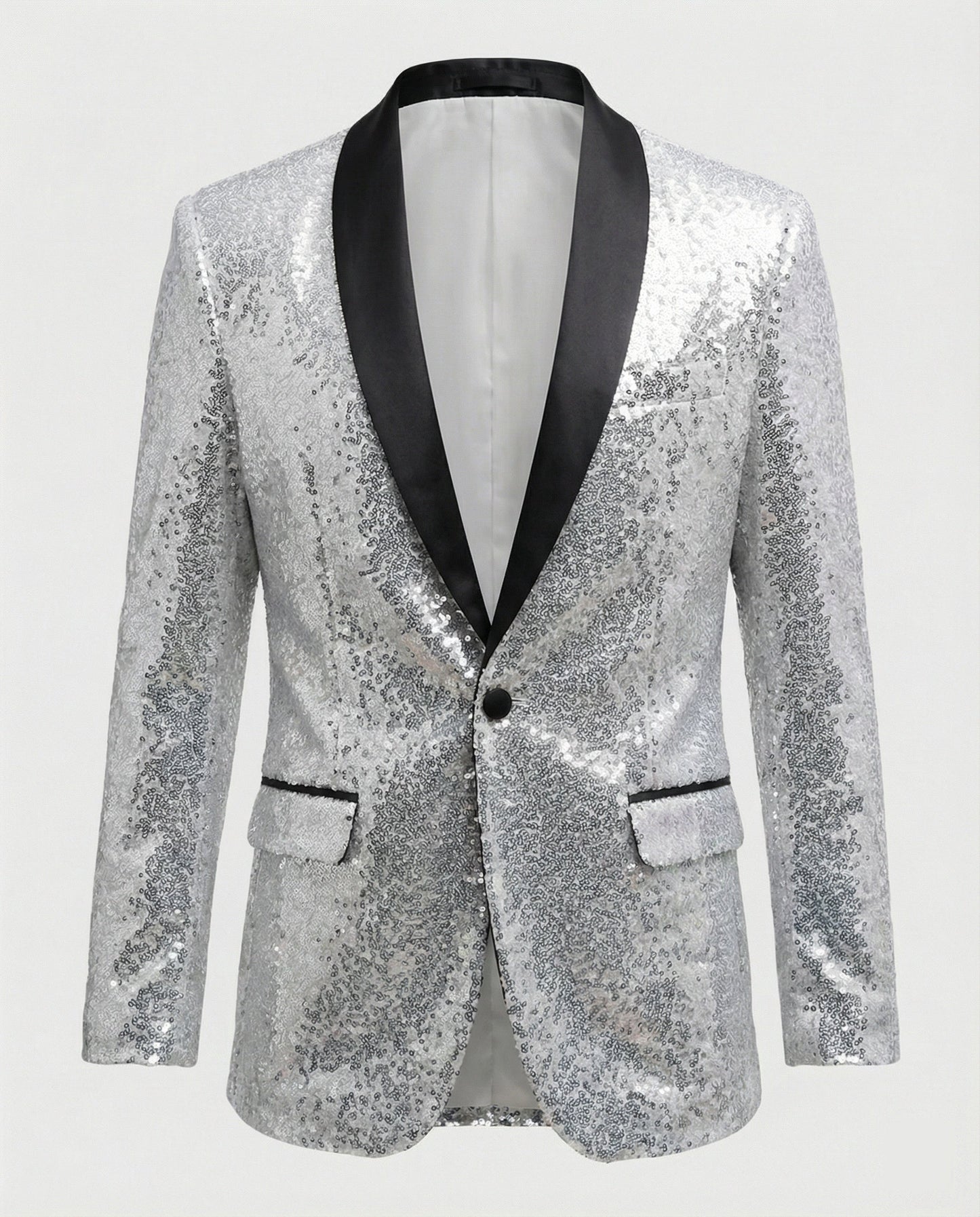 Pailletten Blazer Herren Glamour Schwarz