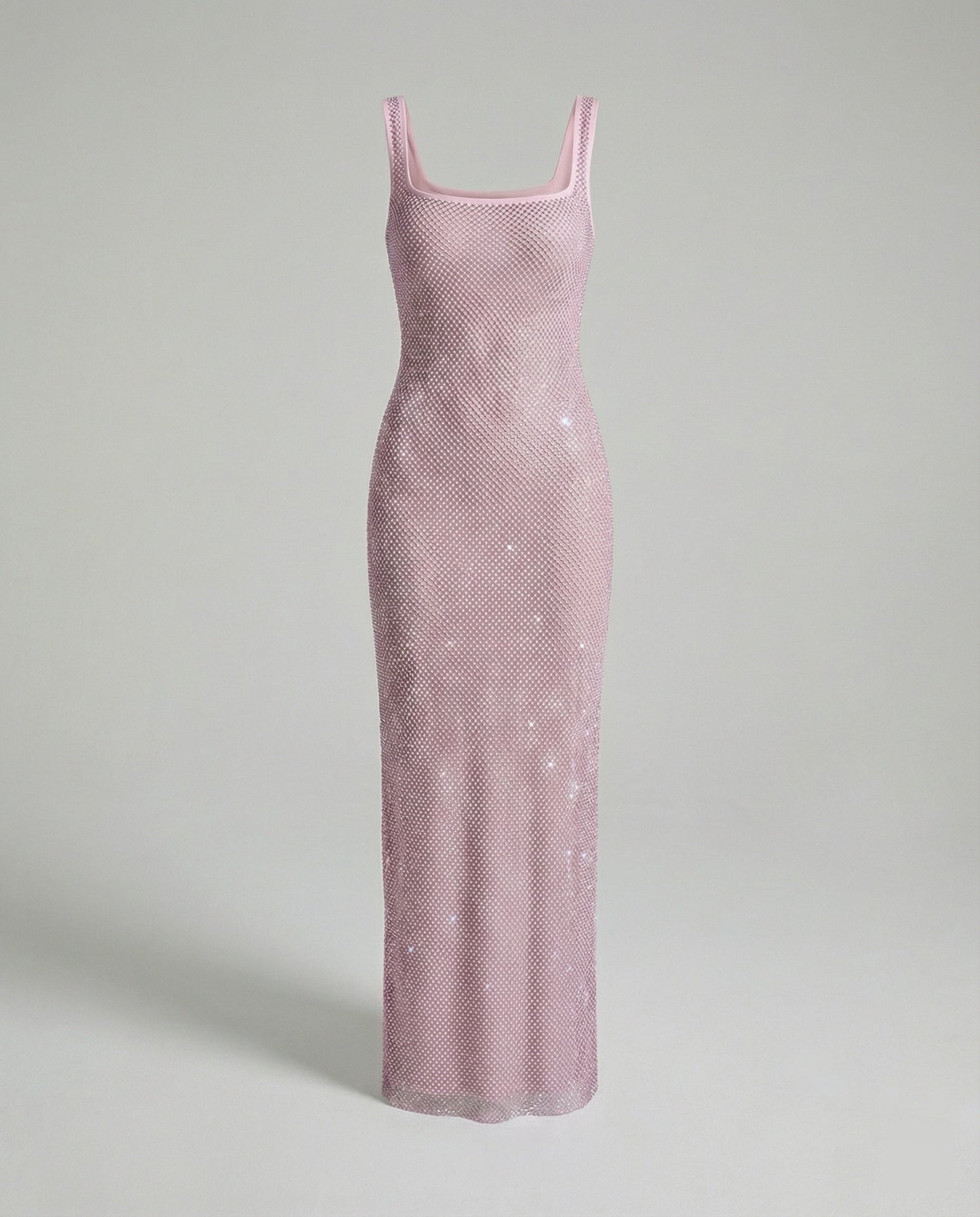 Funkelndes Abendkleid Damen Netzstoff Lang