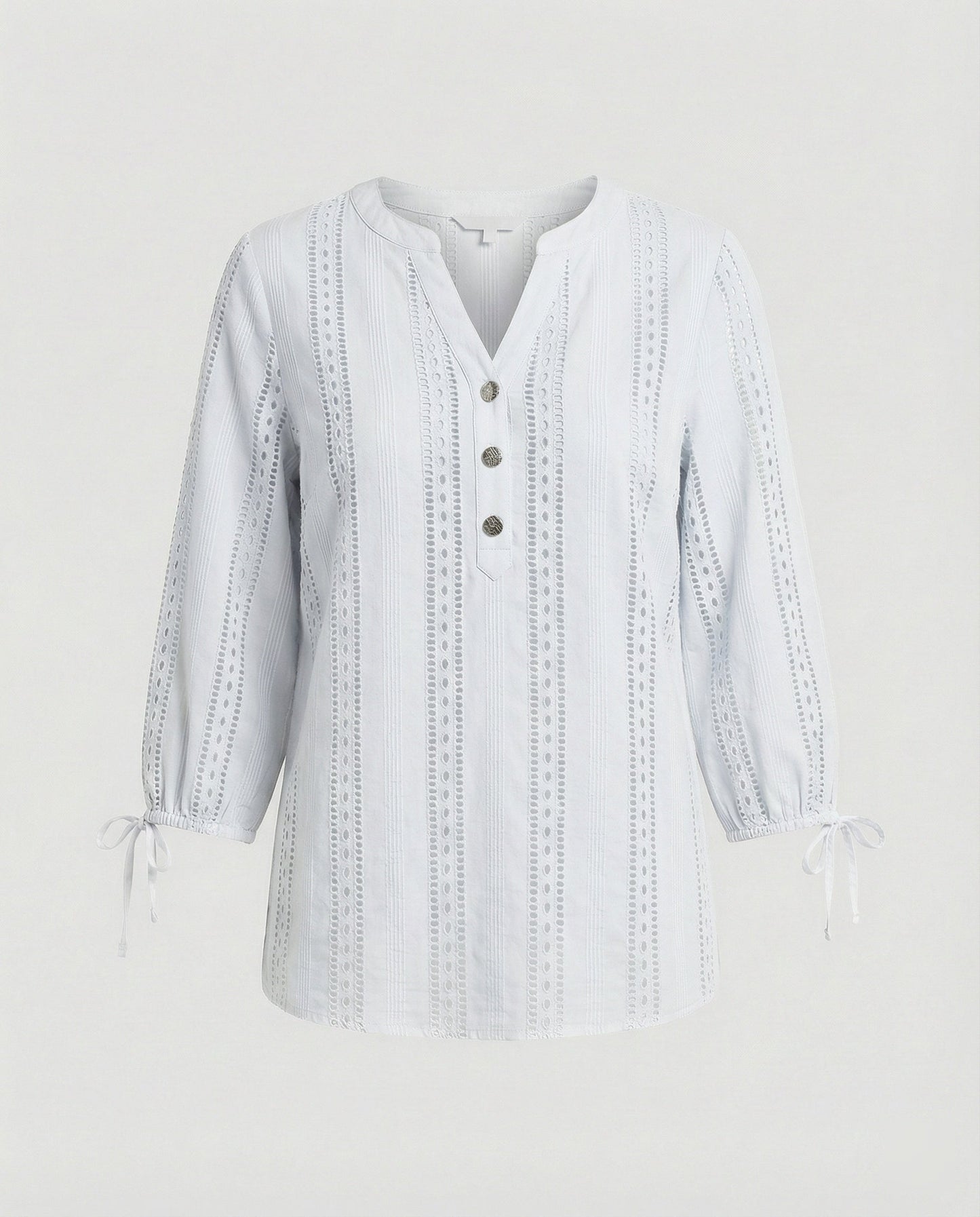 Damen Bluse Modern Spitze Knopfleiste Chic