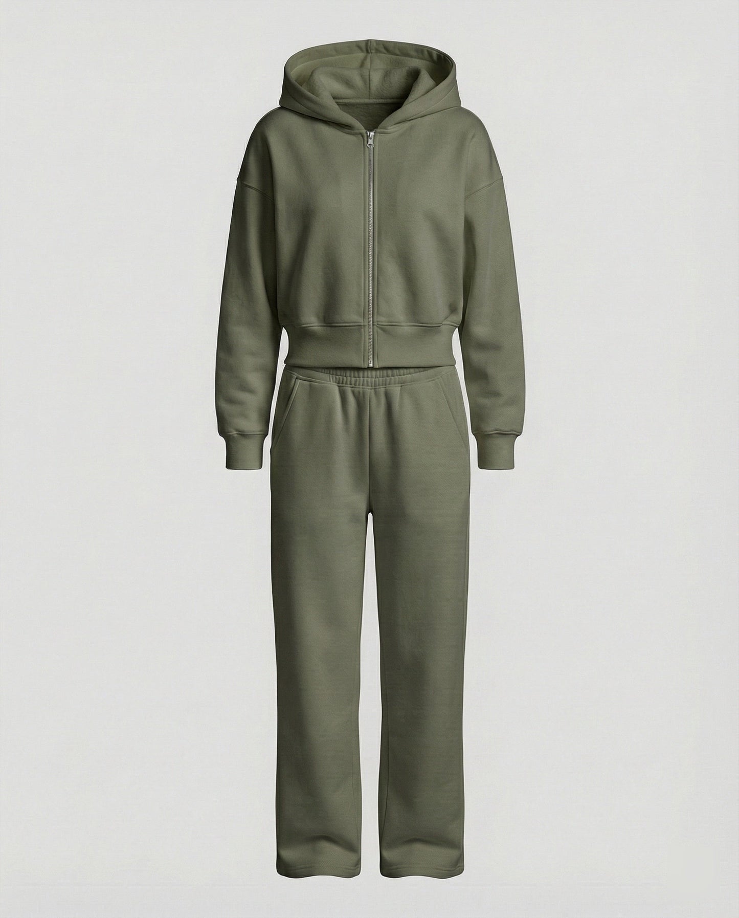 Damen Sweatanzug Reißverschluss Jogginganzug Bequem