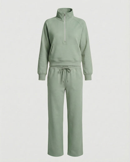 Damen Jogginganzug Hochkragen Sportlich Warm