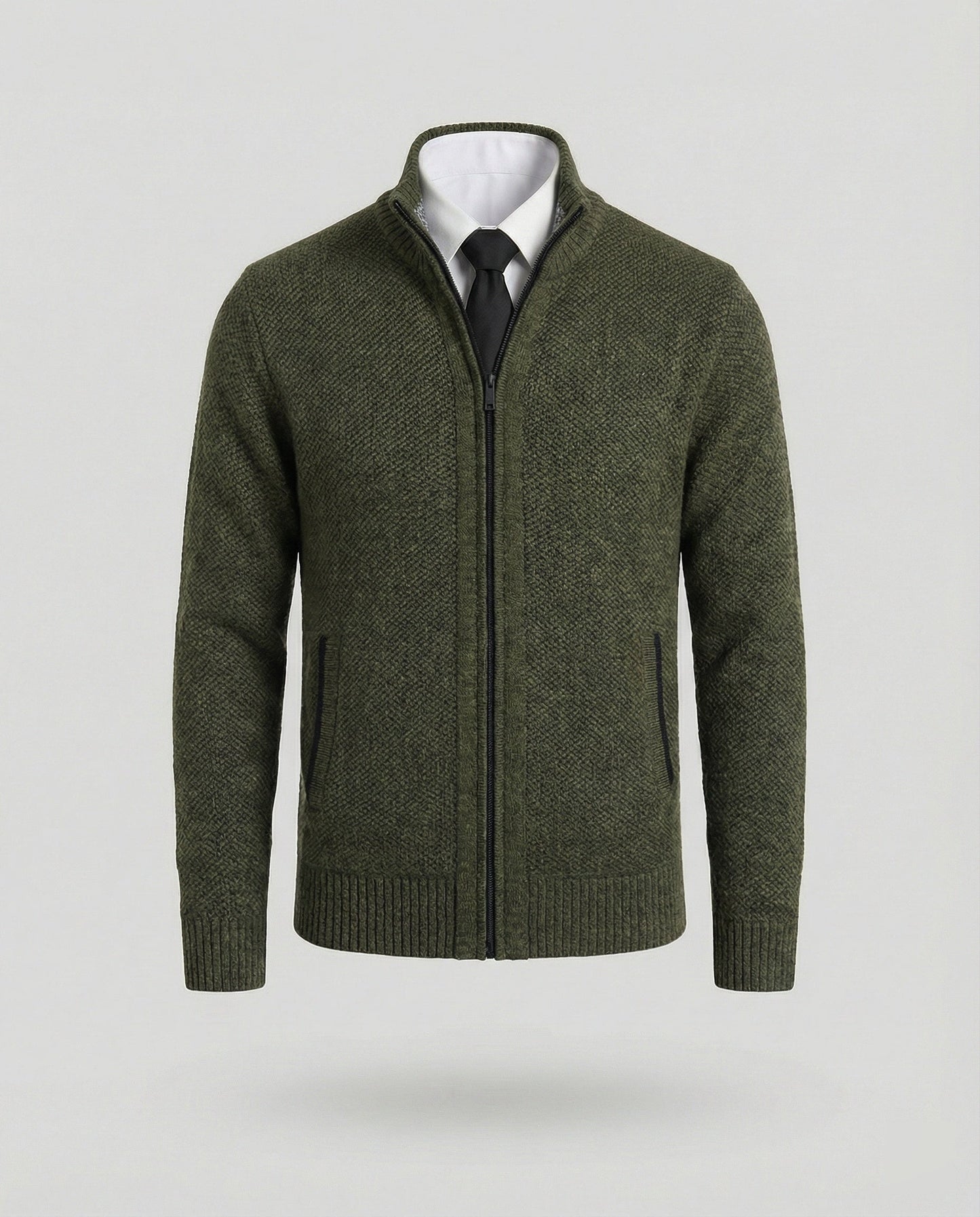Herren Strickjacke Elegante Reißverschluss Steppjacke