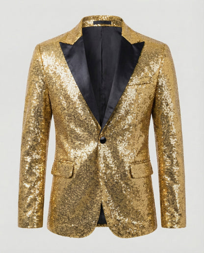 Glamour Blazer Pailletten Damen Jacke