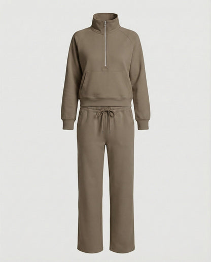 Damen Jogginganzug Hochkragen Sportlich Warm