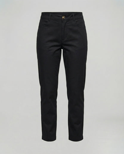 Damen Chino Hose Elastisch Mit Seitentaschen