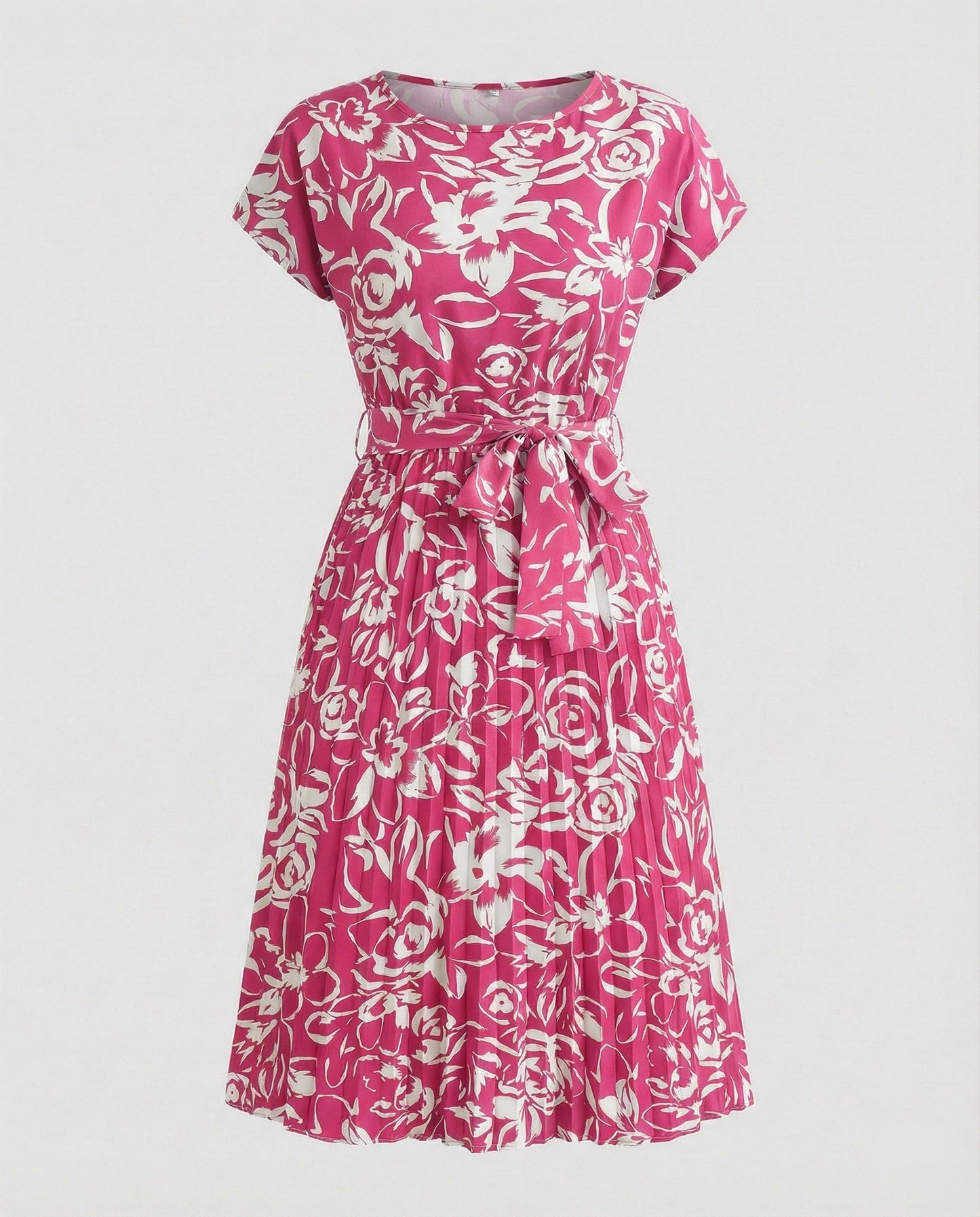 Damenkleid Blumenmuster Sommer mit Gürtel
