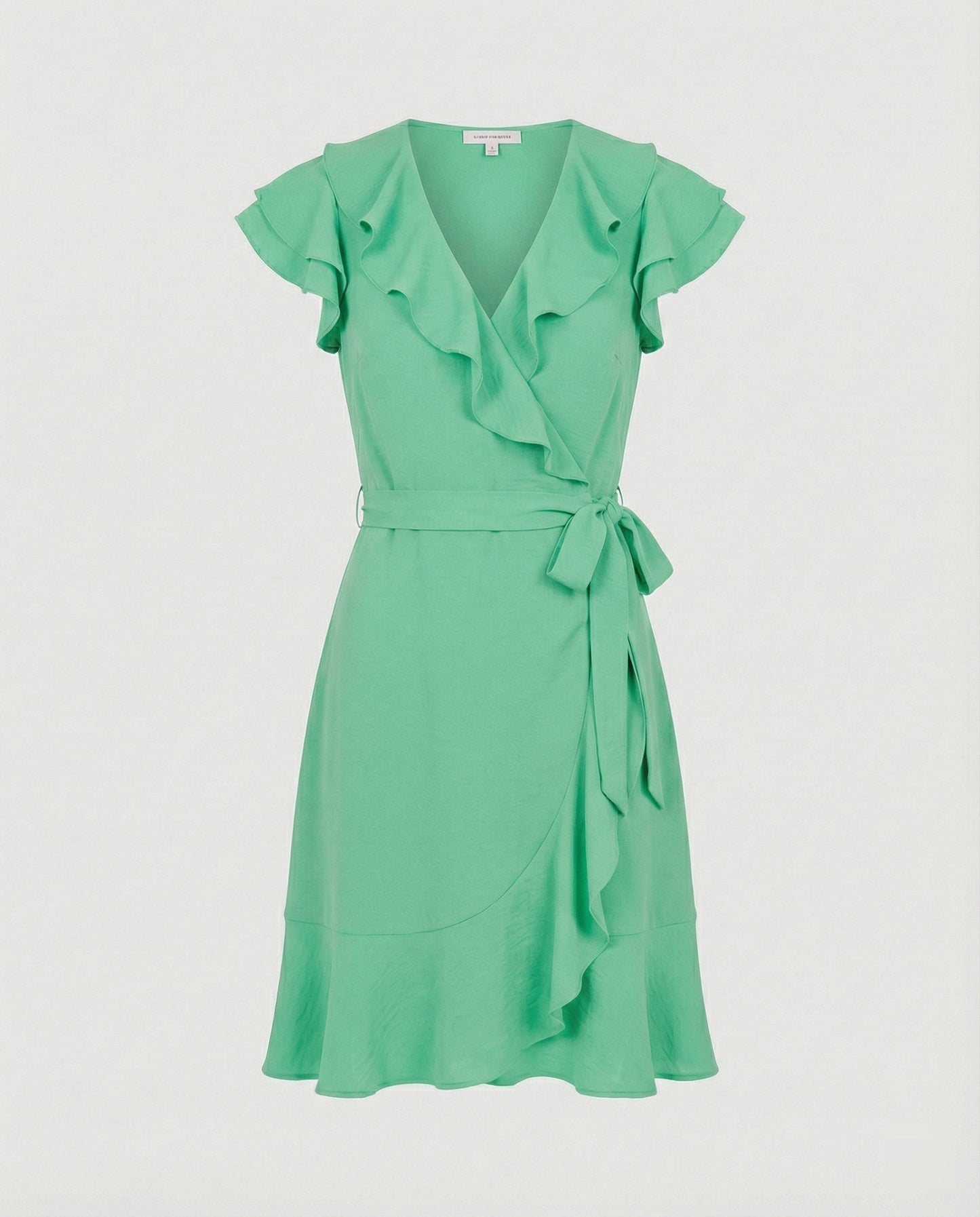 Damen Wickelkleid Rüschen Taillengürtel Modern