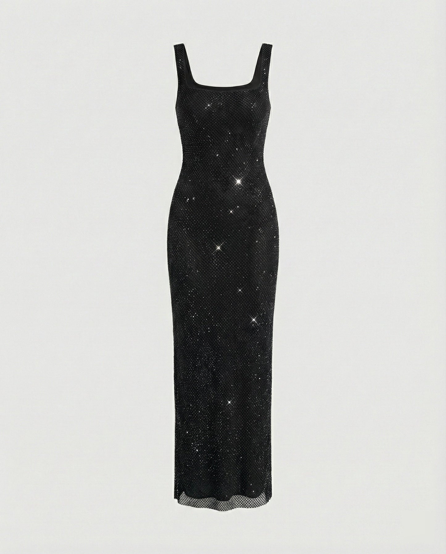 Funkelndes Abendkleid Damen Netzstoff Lang