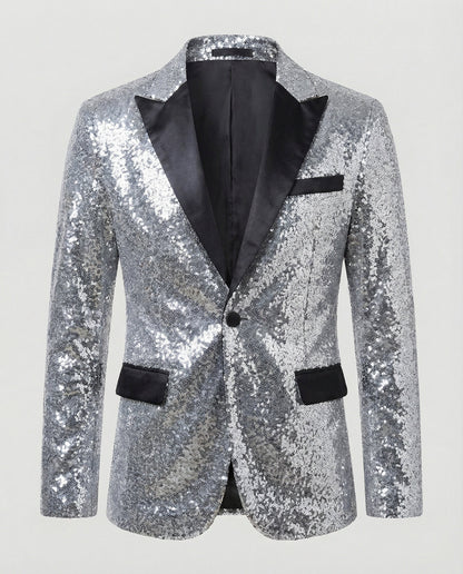 Glamour Blazer Pailletten Damen Jacke