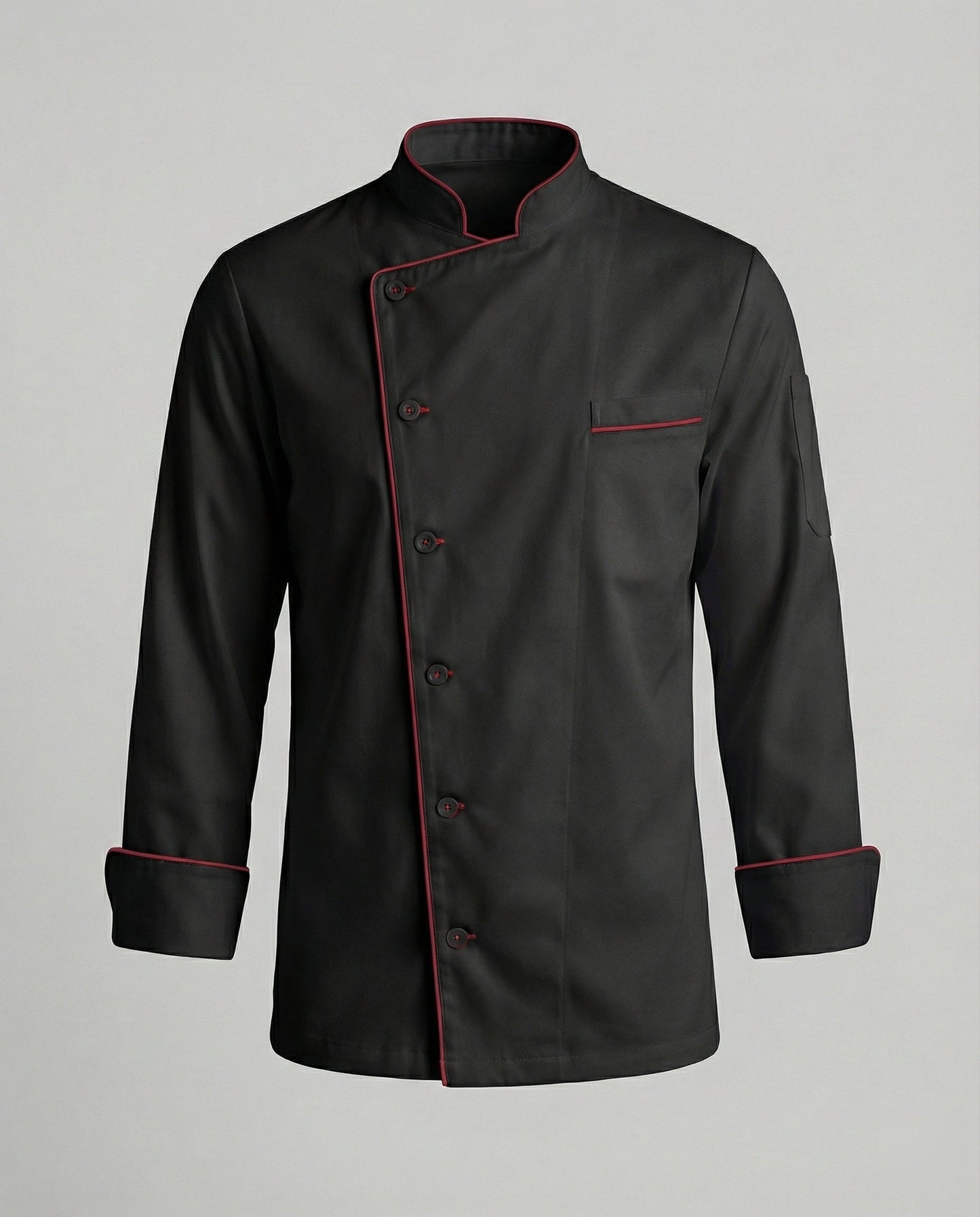 Herren Kochjacke Modern Schwarz Weiss