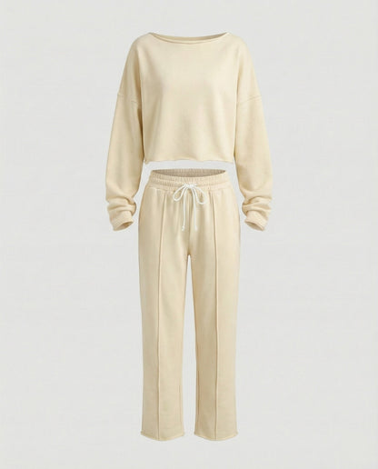 Damen Sweatshirt Set Bequem Weite Hose Casual