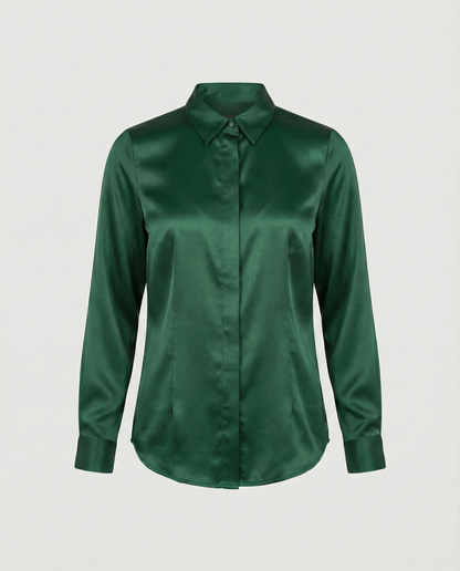 Elegante Damen Bluse Satin Klassisch