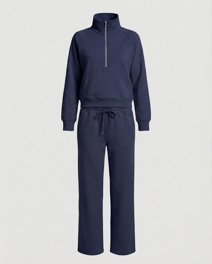 Damen Jogginganzug Hochkragen Sportlich Warm