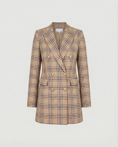 Damen Blazer Tweed Modern mit Doppelknöpfen
