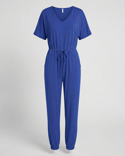 Damen Jumpsuit Leicht Lockerer Schnitt Elastisch