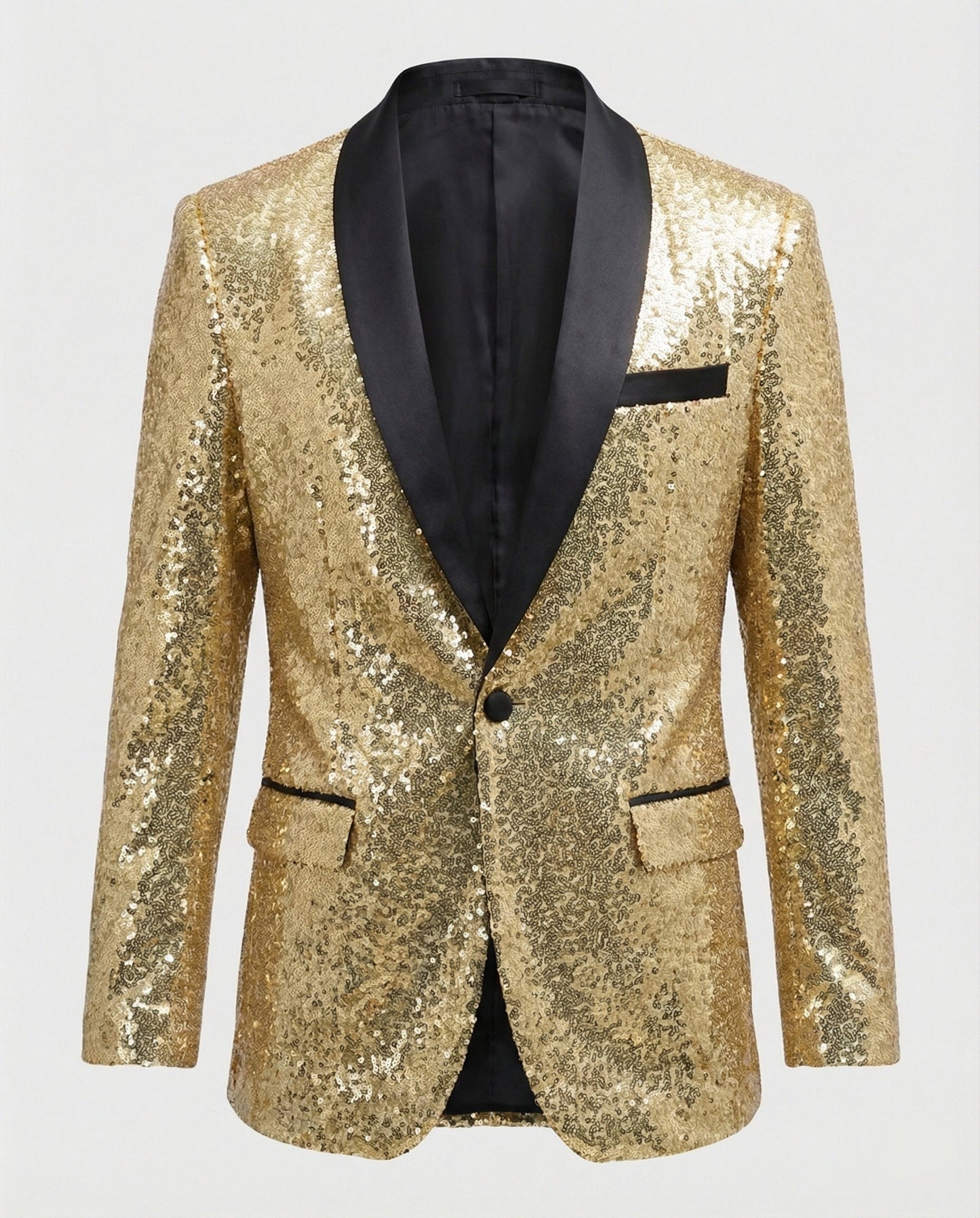 Pailletten Blazer Herren Glamour Schwarz