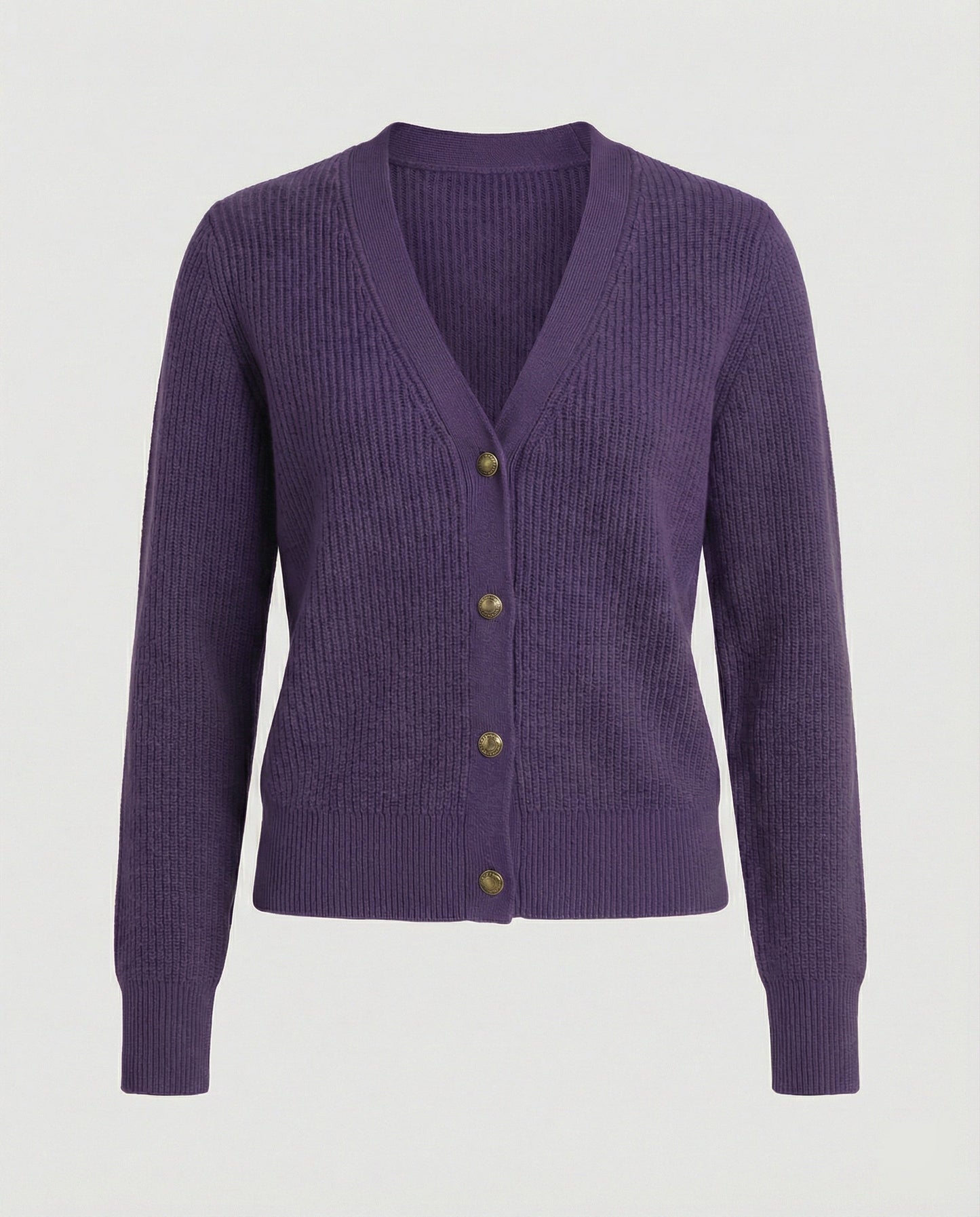 Damen Cardigan V-Ausschnitt Knöpfe Modern