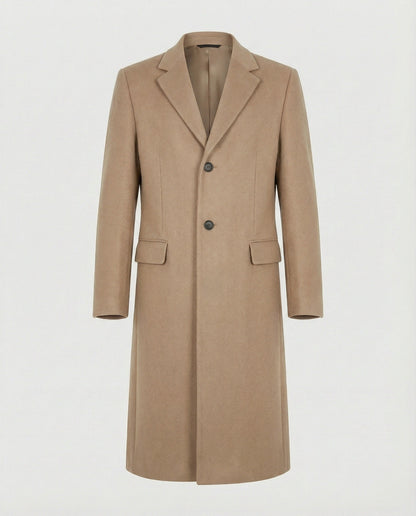 Eleganter Herren Langmantel Schwarz Modern