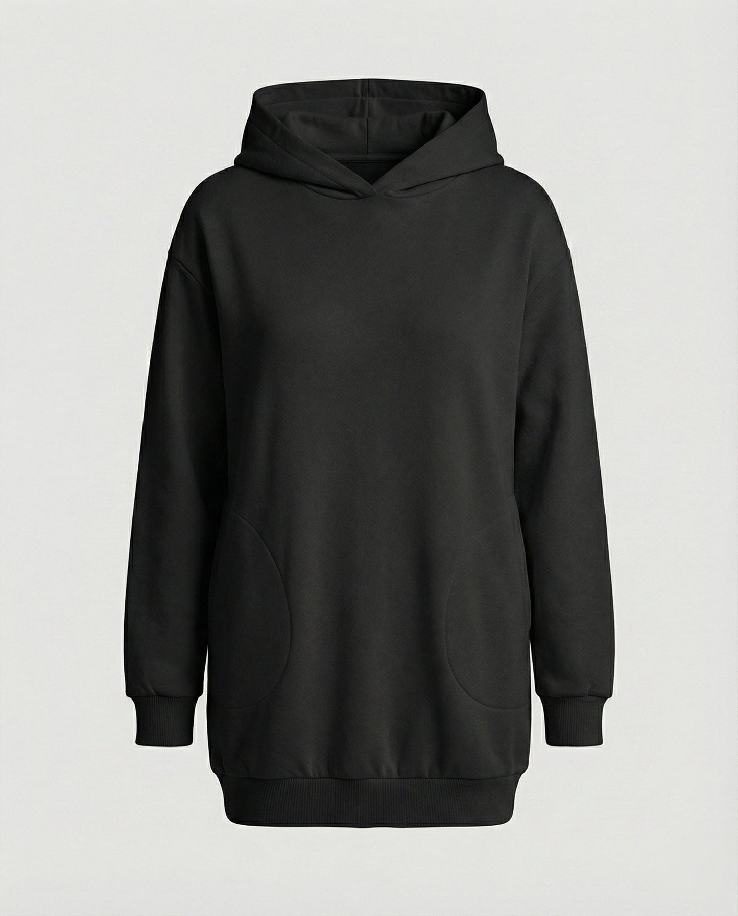 Kapuzenpullover Kleid Lang Stylisch Damen