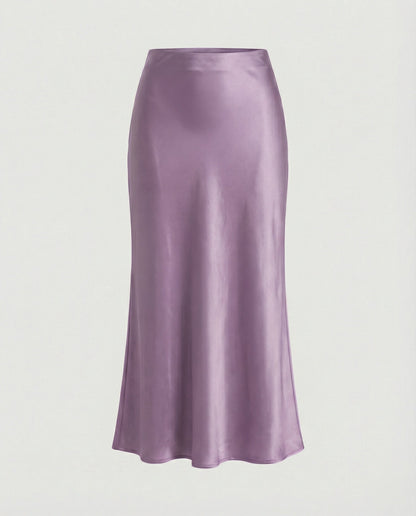 Damen Maxikleid aus Satin Glatt Elegant