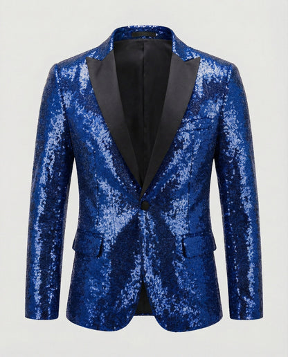 Eleganter Pailletten Blazer Herren Glitzer