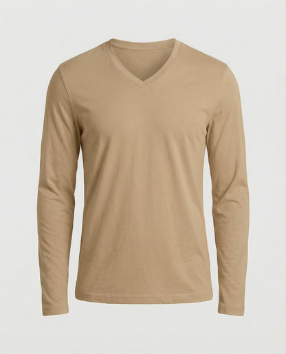 Herren Langarmshirt V-Ausschnitt Modern Trendy