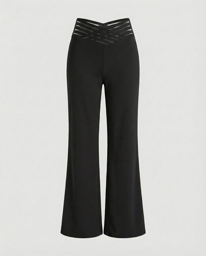 Damen Palazzo-Hose Weit Bequem Mit Cut-Outs Trendy