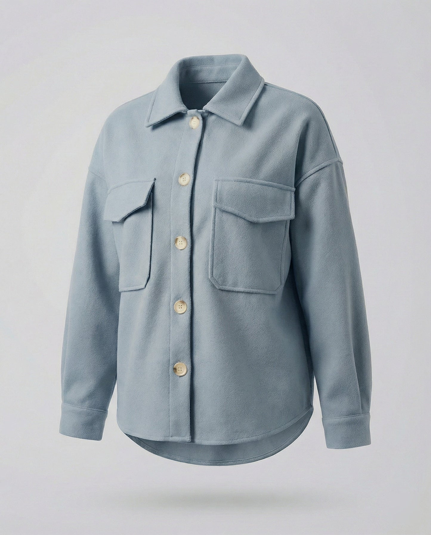 Damen Bluse Oversized Knopf Detail Großzügig