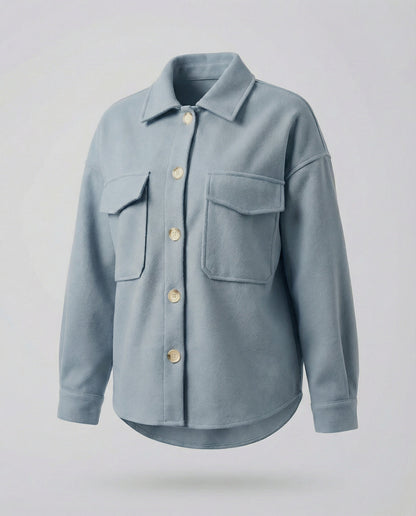 Damen Bluse Oversized Knopf Detail Großzügig