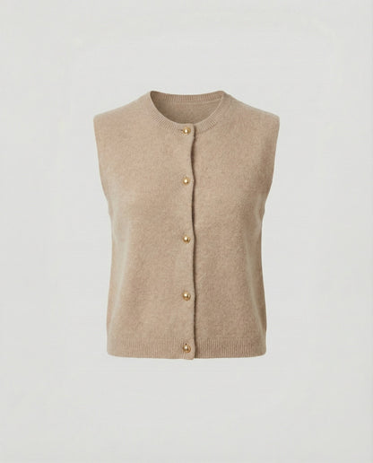 Damen Strickweste Elegante Knopfverschluss Modern
