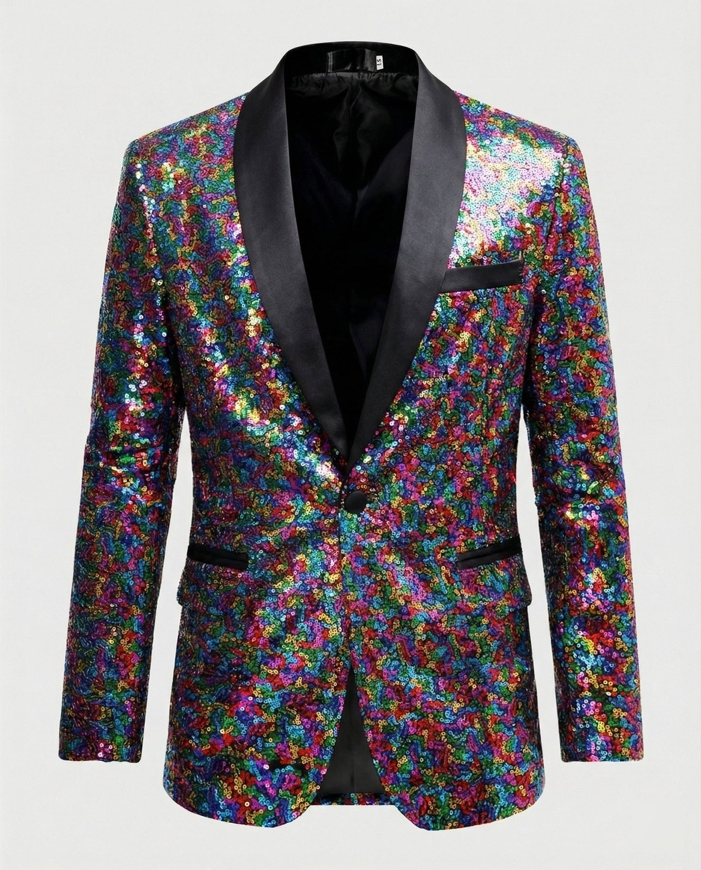 Pailletten Blazer Herren Glamour Schwarz
