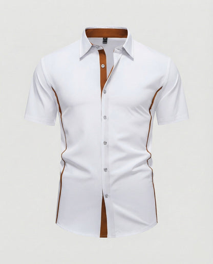Herren Kurzarmhemd Slim Fit Modern
